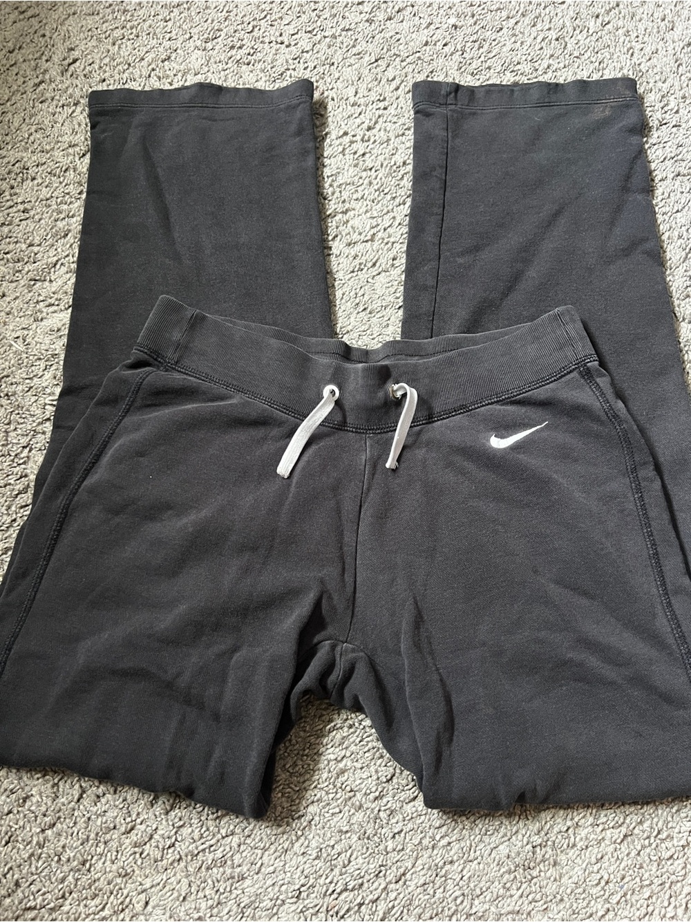 Nike Black Track Pants with White Swoosh